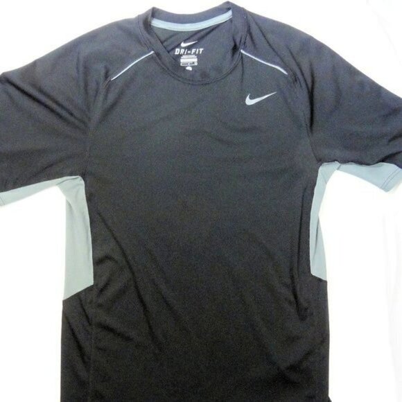 Nike Black & Gray Dri-Fit Athletic Shirt Small - Picture 1 of 4